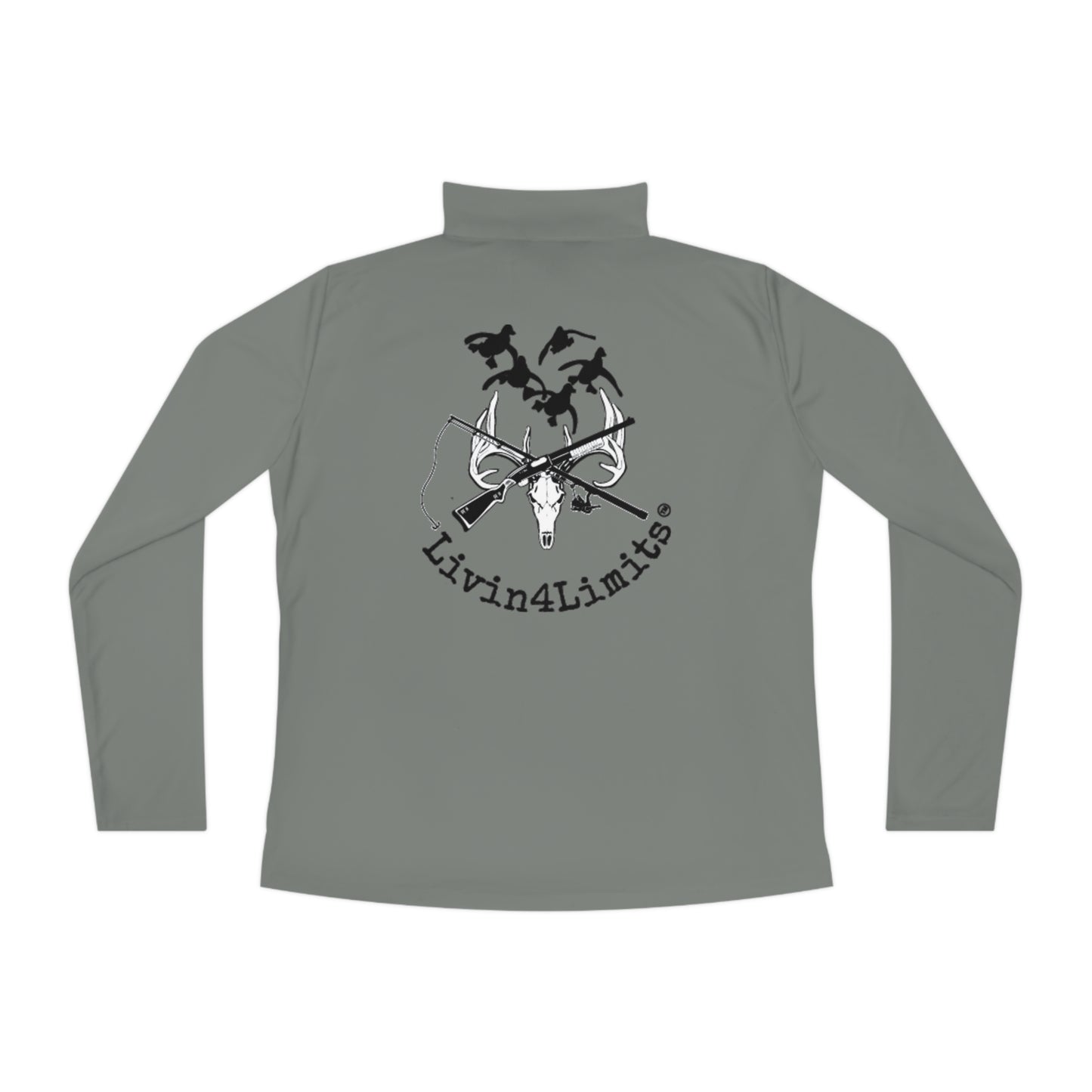 Gray Print - Ladies Quarter-Zip Pullover