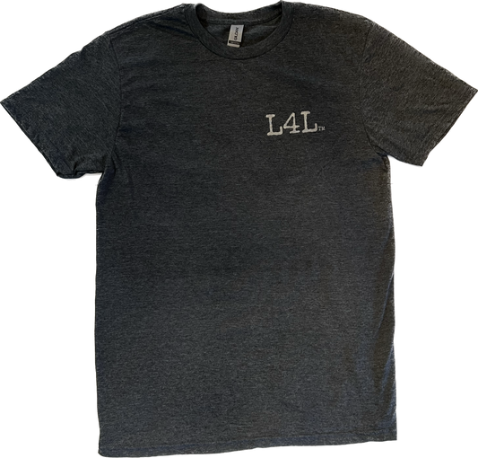 Livin4Limits Soft Style Grey T-shirt with the L4L logo on the front and full logo on the back